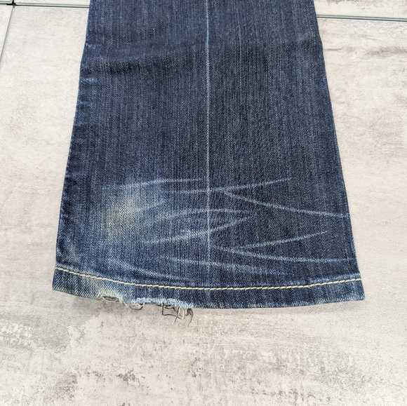 MEK Denim USA Tacoma Boot Cut Distressed Dark Wash Women's Jeans 25 x 34 - Picture 9 of 12